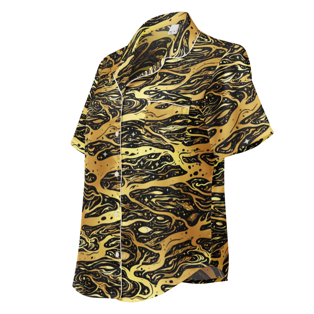 Gilded Nebula on Women's Short Sleeve Pajama Top — Left Front
