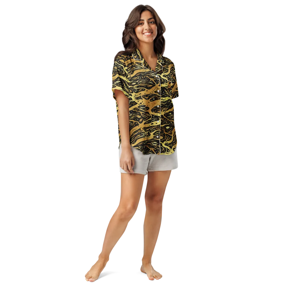 Gilded Nebula on Women's Short Sleeve Pajama Top — Front