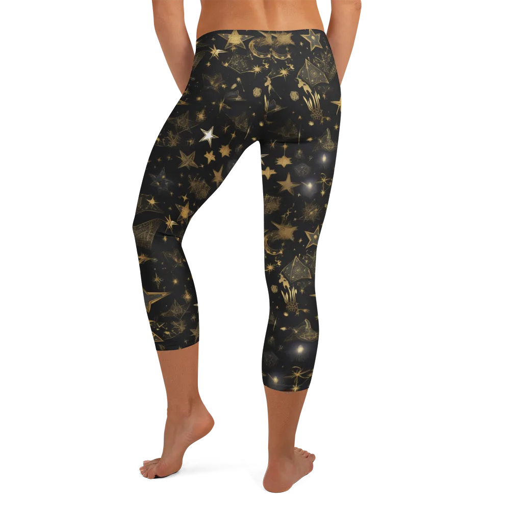 Gilded Stardust on Capri Leggings — Back