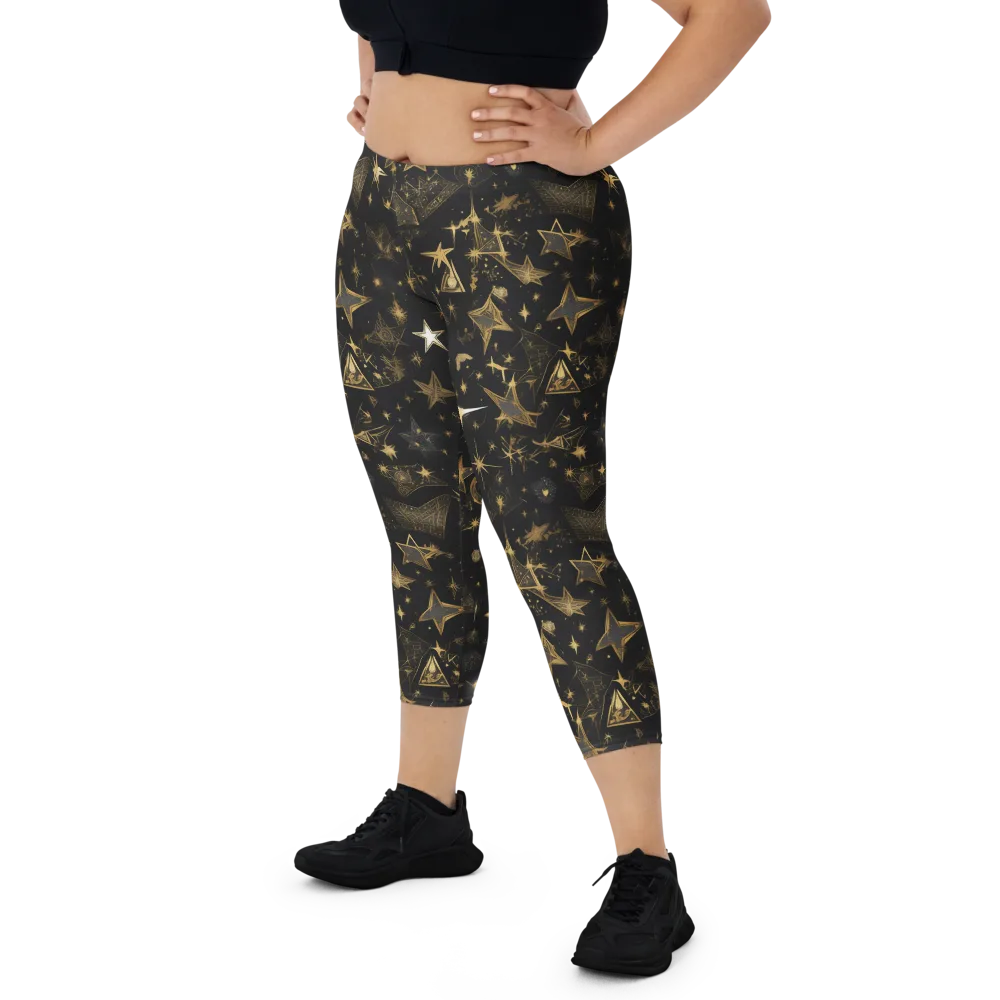 Gilded Stardust on Capri Leggings — Front
