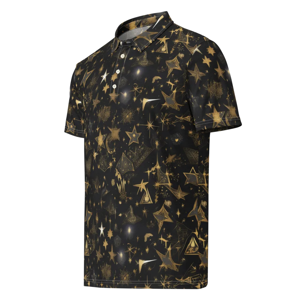 Gilded Stardust on Men's Slim Fit Polo Shirt — Left Front