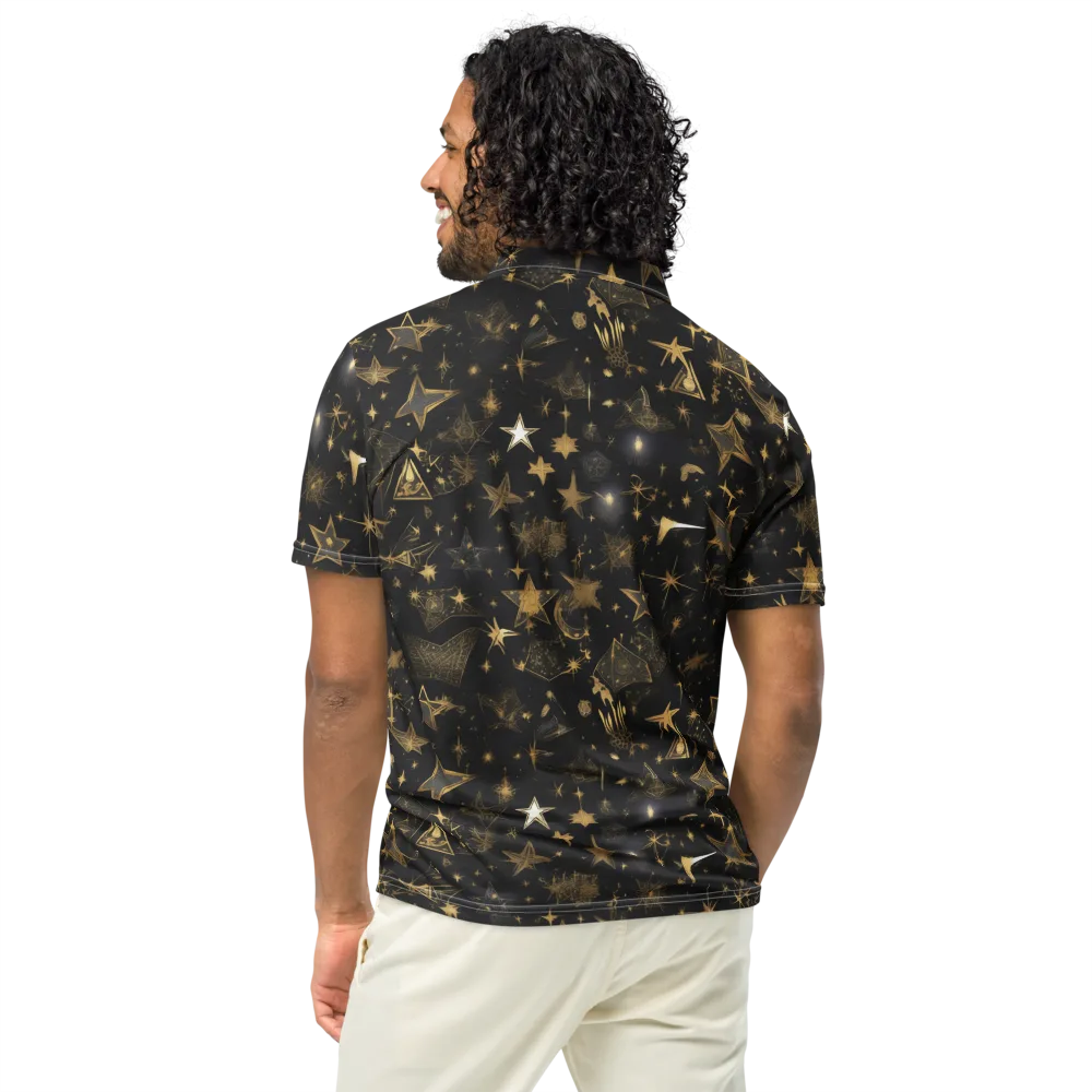Gilded Stardust on Men's Slim Fit Polo Shirt — Back