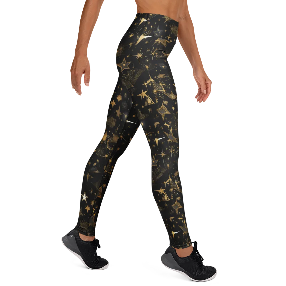 Gilded Stardust on Yoga Leggings — Right