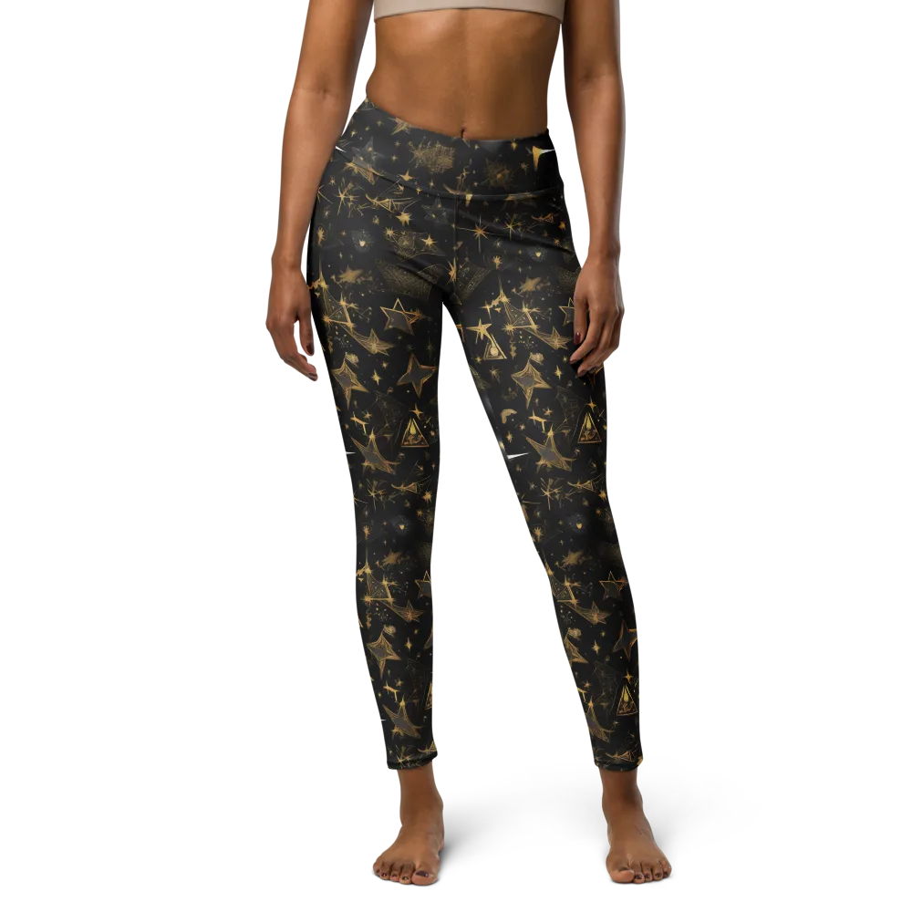 Gilded Stardust on Yoga Leggings — Front