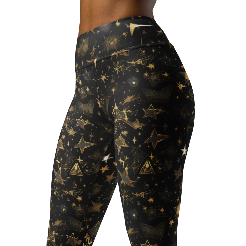 Gilded Stardust on Yoga Leggings — Left Front