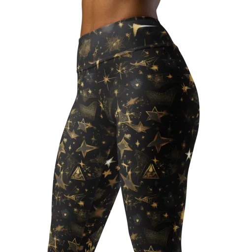 Gilded Stardust on a Yoga Leggings