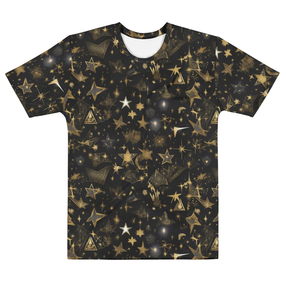 Gilded Stardust on Men's Cotton Crew Neck T-Shirt — Front