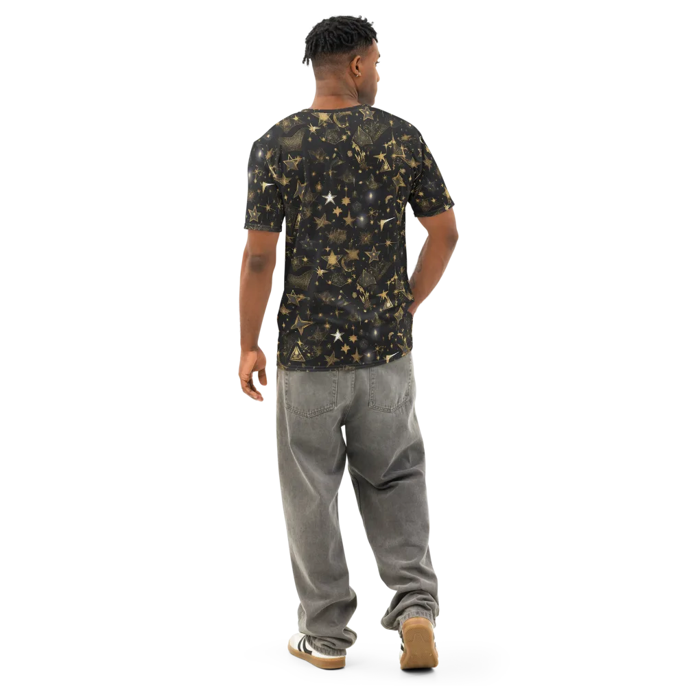 Gilded Stardust on Men's Cotton Crew Neck T-Shirt — Back