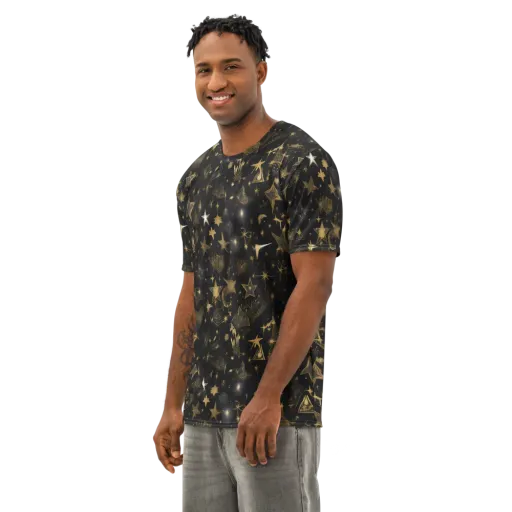 Gilded Stardust on a Men's Cotton Crew Neck T-Shirt