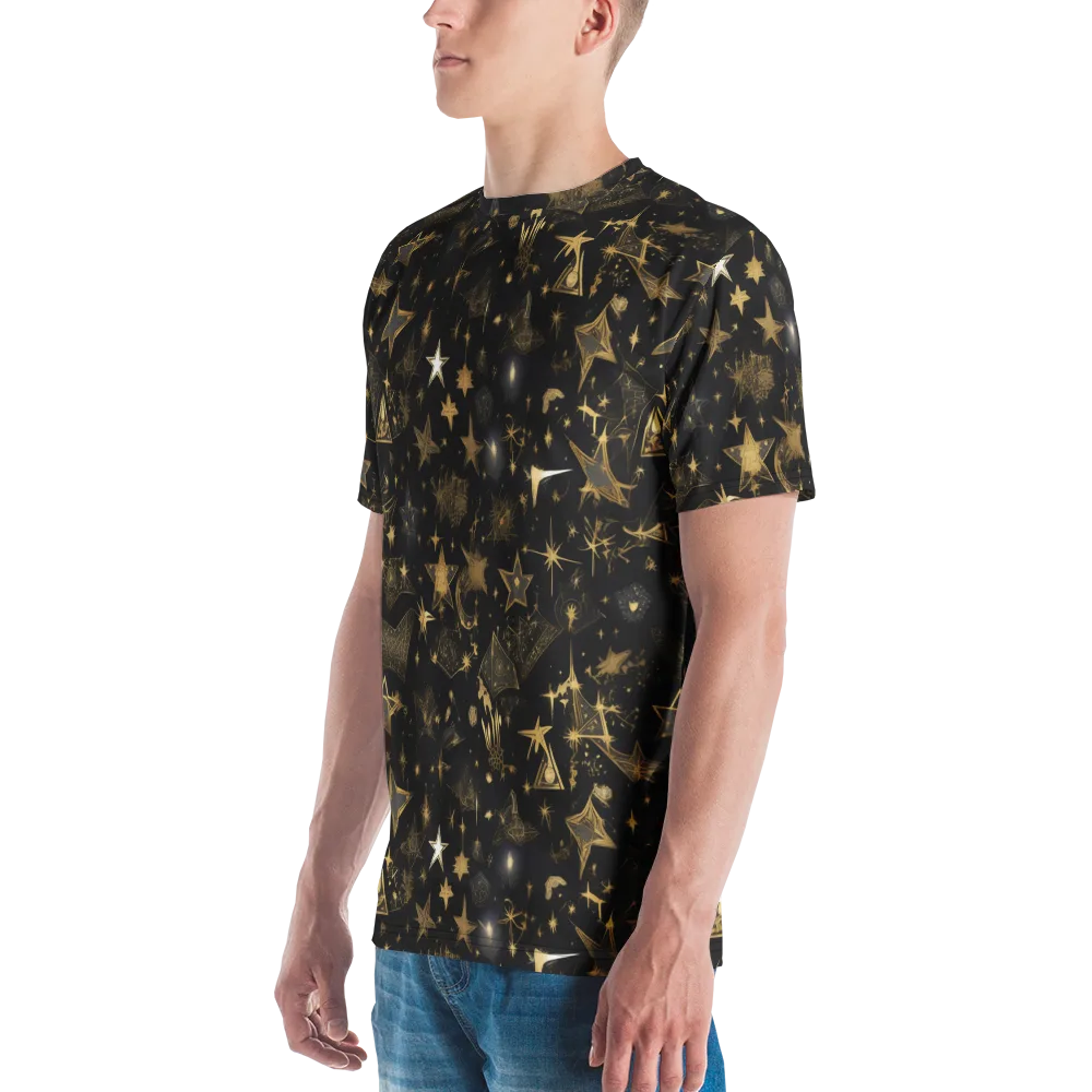Gilded Stardust on Men's Crew Neck T-Shirt — Left