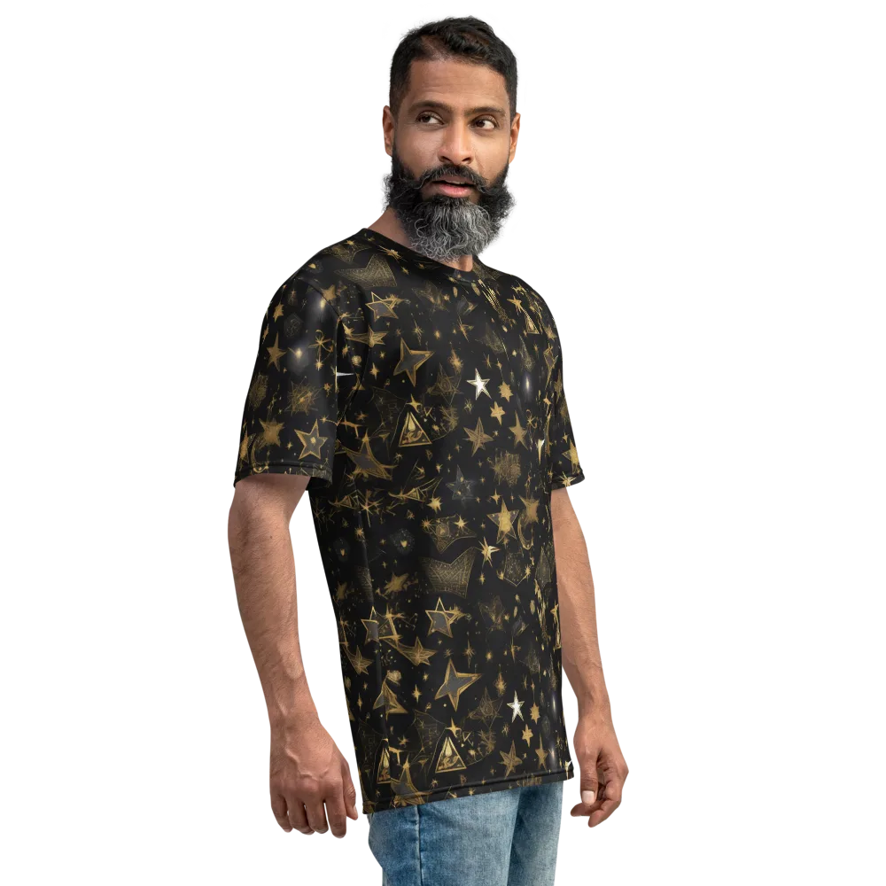Gilded Stardust on Men's Crew Neck T-Shirt — Right