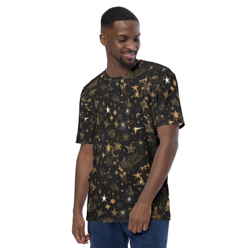 Gilded Stardust on Men's Crew Neck T-Shirt — Left