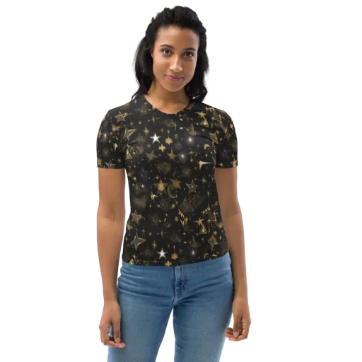 Gilded Stardust on a Women's Crew Neck T-Shirt