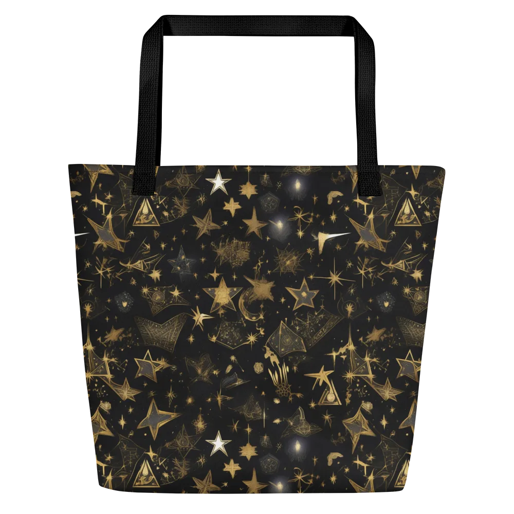 Gilded Stardust on Large Tote Bag W/ Pocket — Front