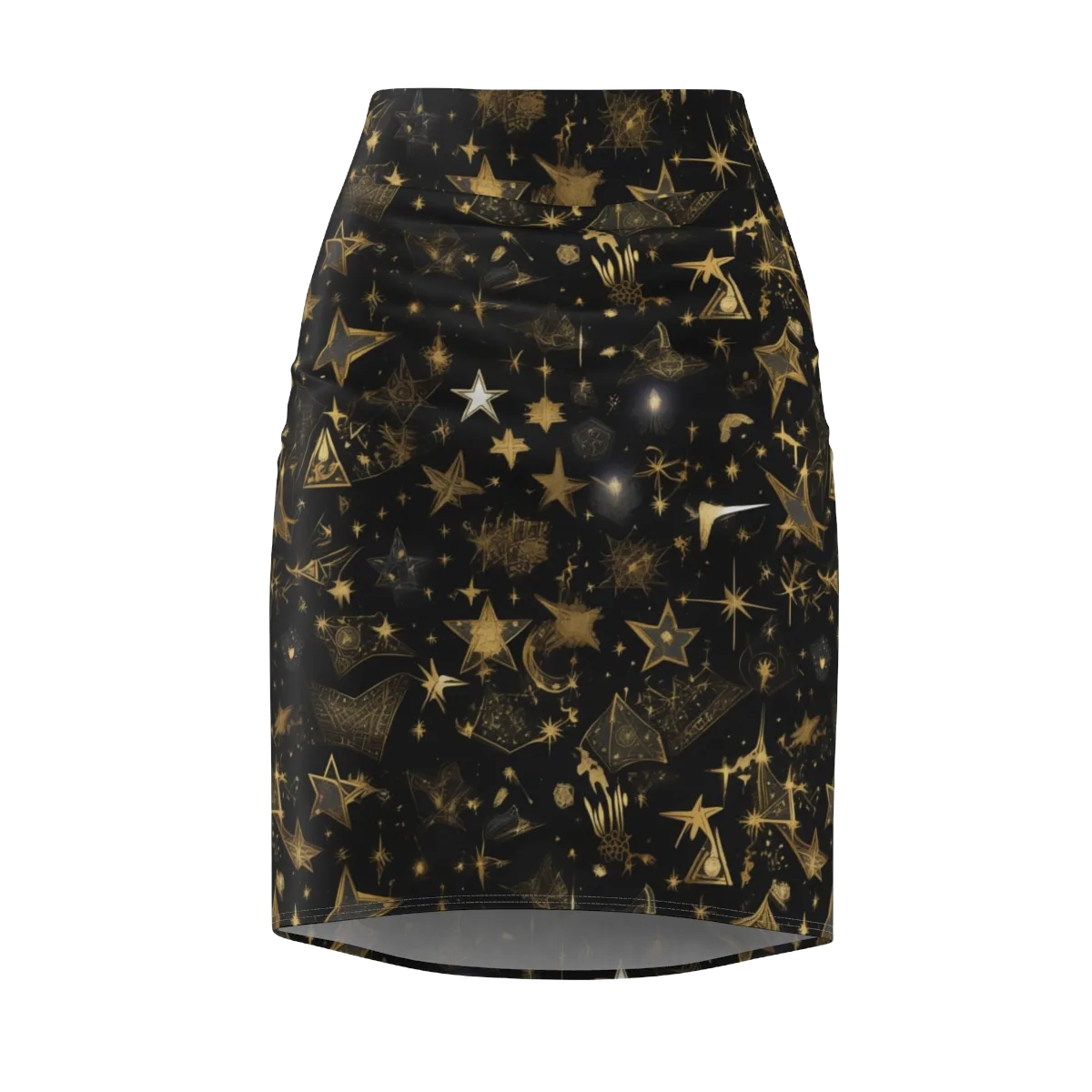 Gilded Stardust on Pencil Skirt — Front