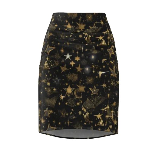 Gilded Stardust on a Pencil Skirt