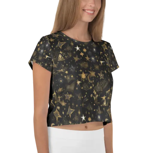 Gilded Stardust on a Crop Tee