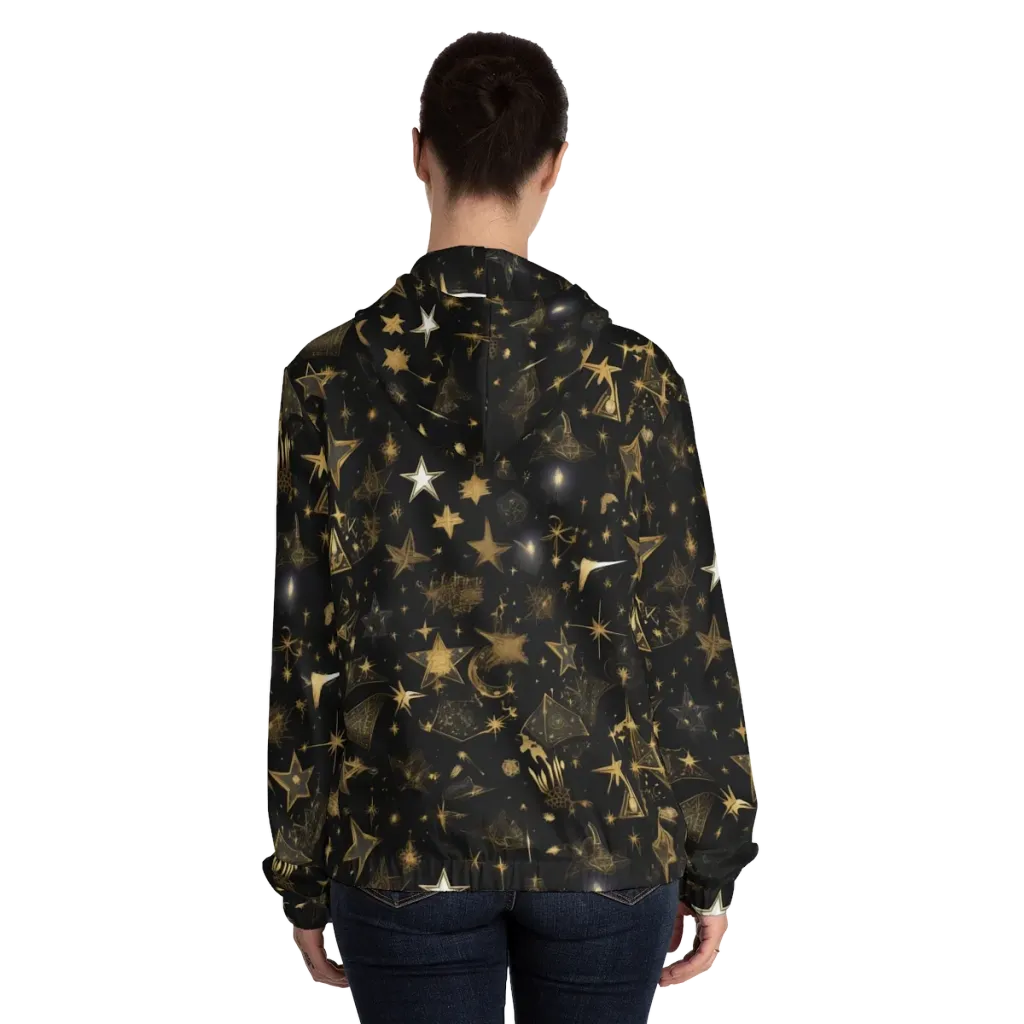 Gilded Stardust on Women's Full-Zip Hoodie — Back On Person