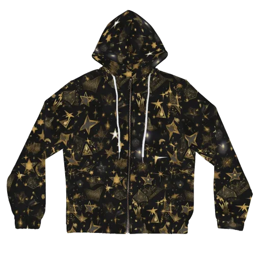 Gilded Stardust on a Women's Full-Zip Hoodie