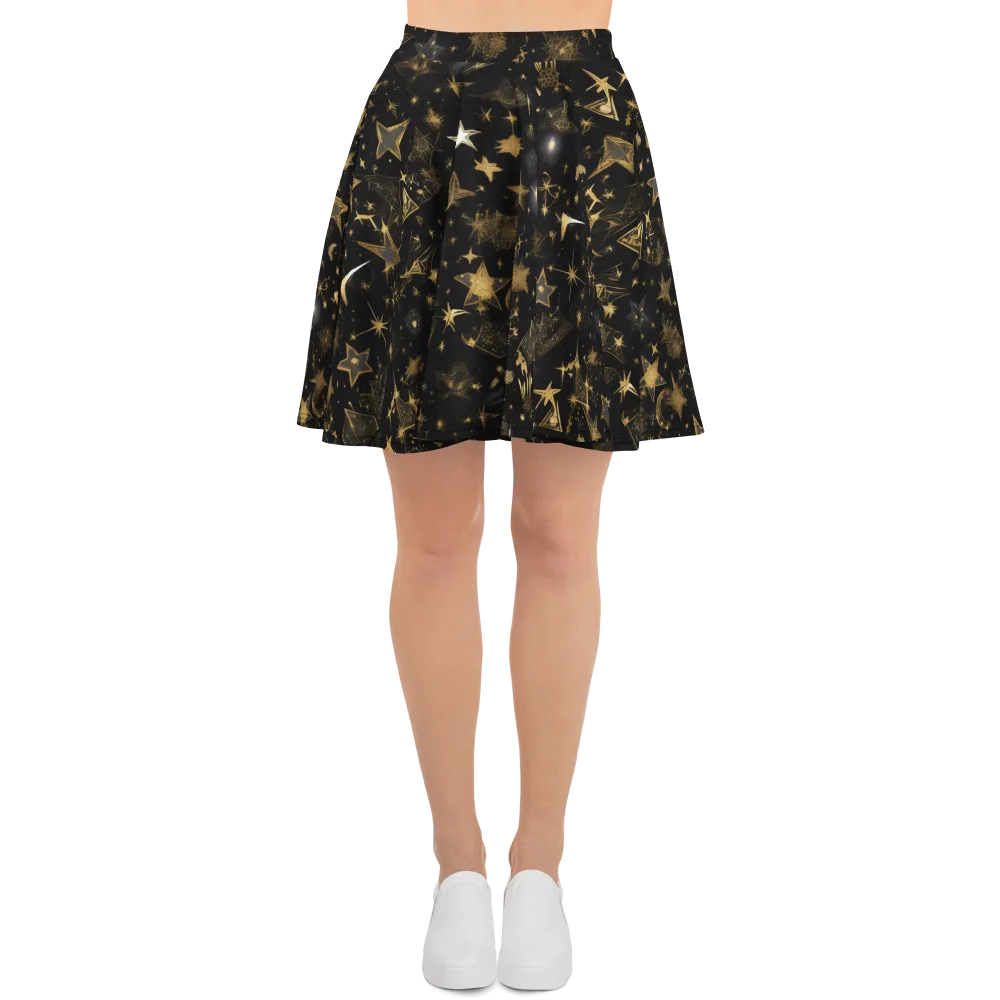 Gilded Stardust on Skater Skirt — Front