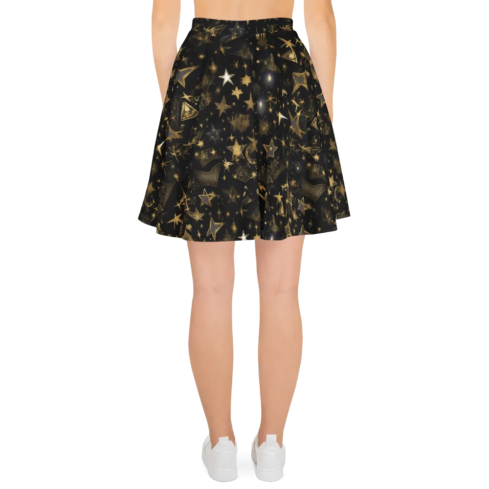 Gilded Stardust on Skater Skirt — Back