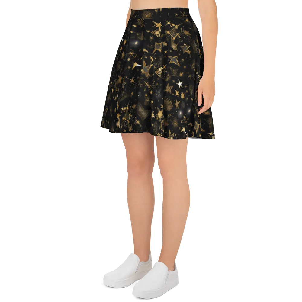 Gilded Stardust on Skater Skirt — Left