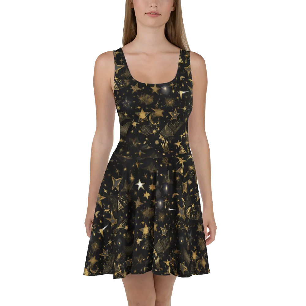 Gilded Stardust on Skater Dress — Front