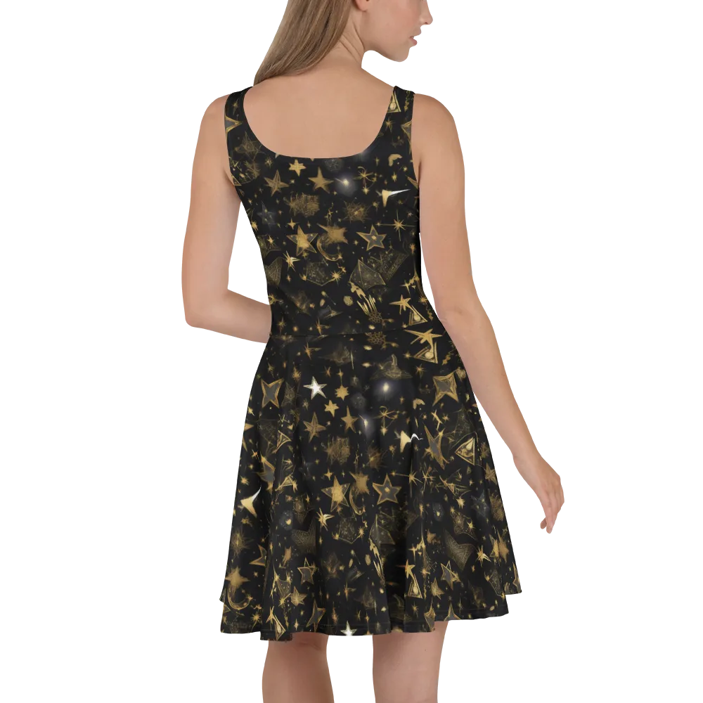 Gilded Stardust on Skater Dress — Back