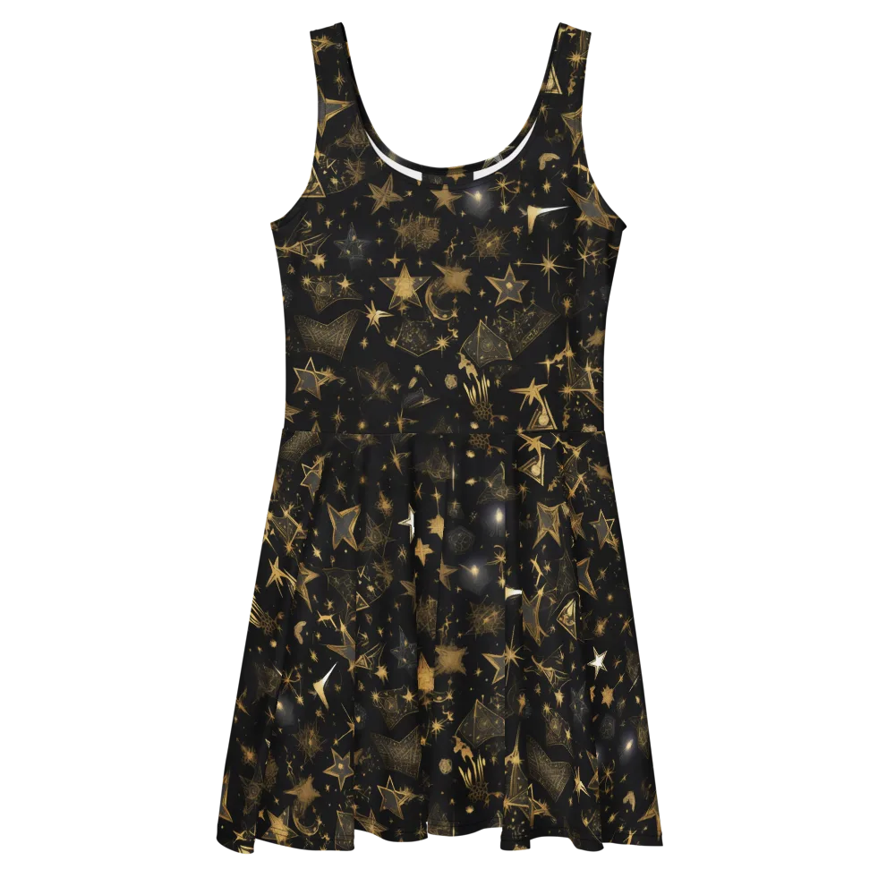 Gilded Stardust on Skater Dress — Front