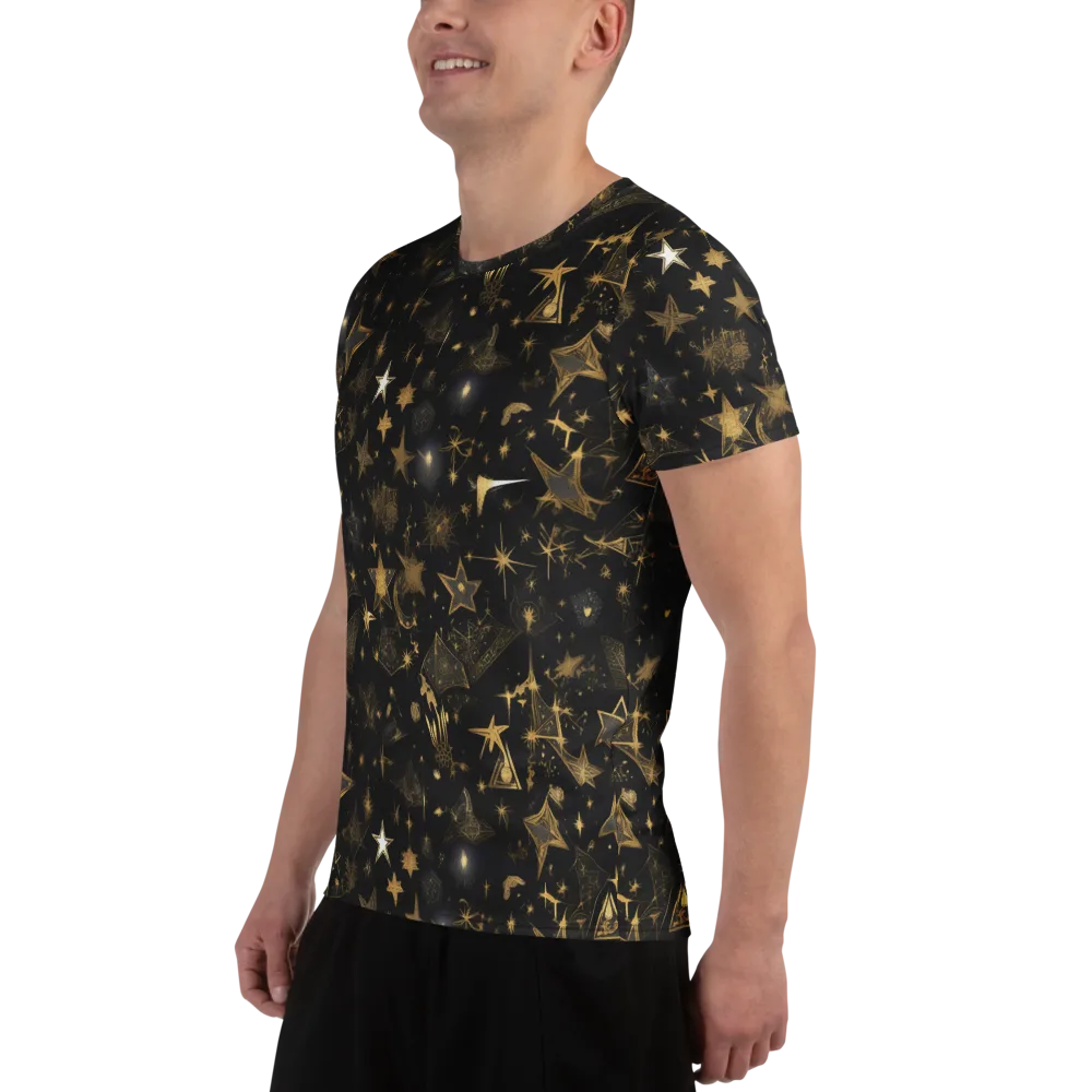 Gilded Stardust on Men's Athletic T-Shirt — Left