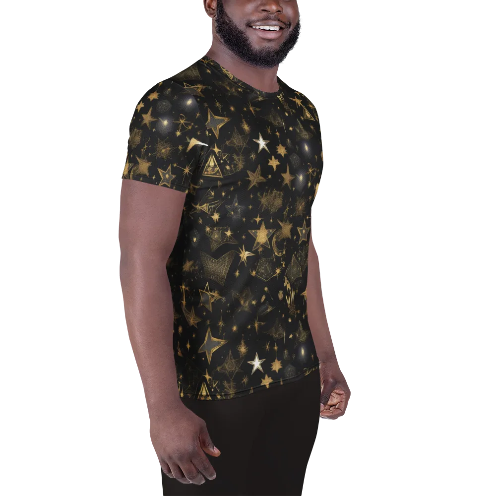 Gilded Stardust on Men's Athletic T-Shirt — Right