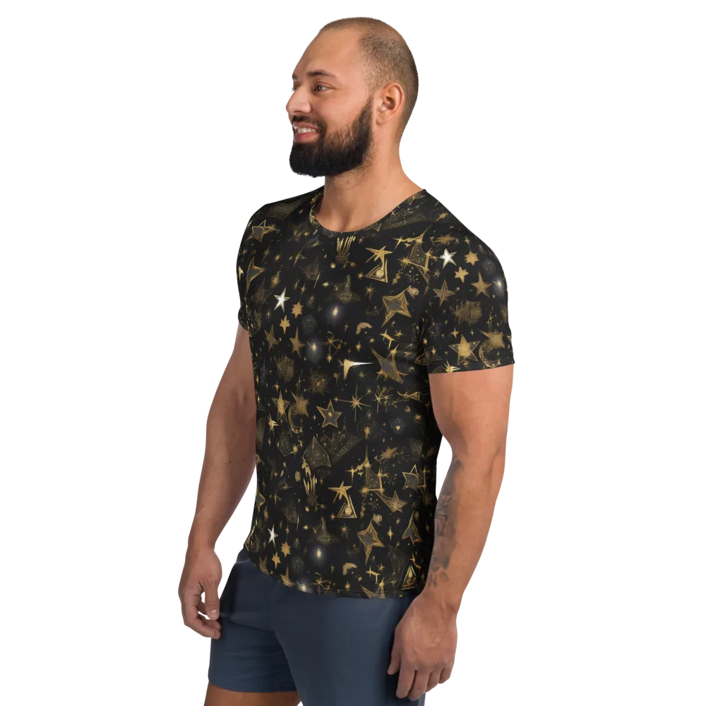 Gilded Stardust on Men's Athletic T-Shirt — Left
