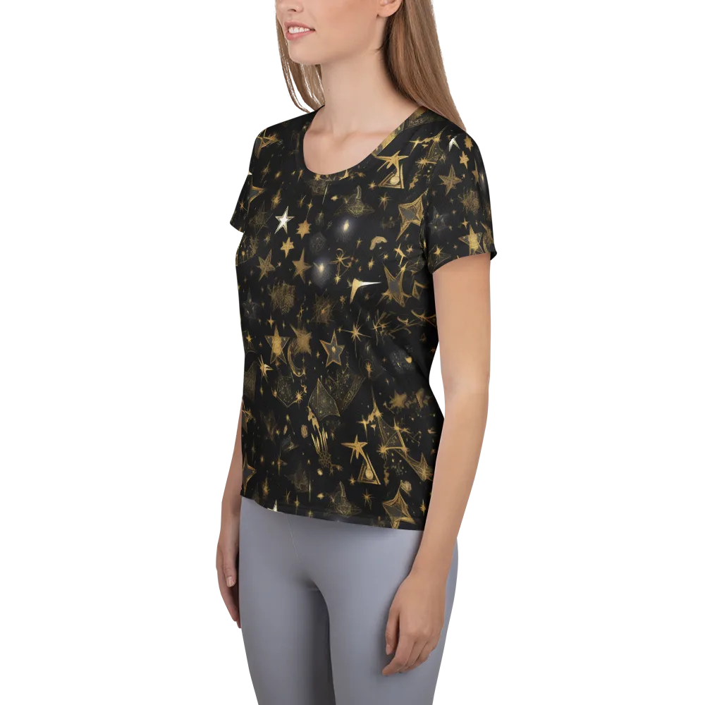 Gilded Stardust on Women's Athletic T-Shirt — Left