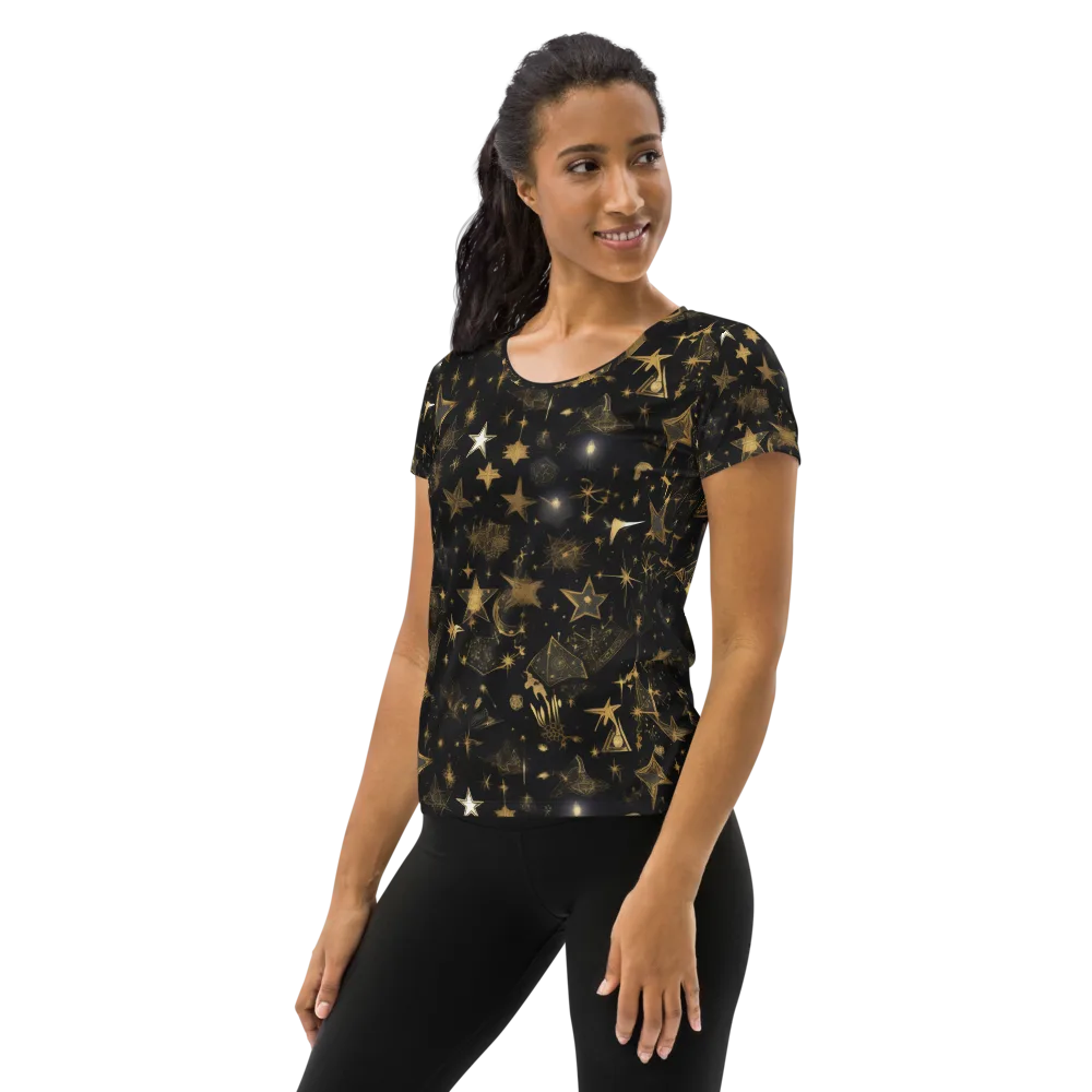 Gilded Stardust on Women's Athletic T-Shirt — Left