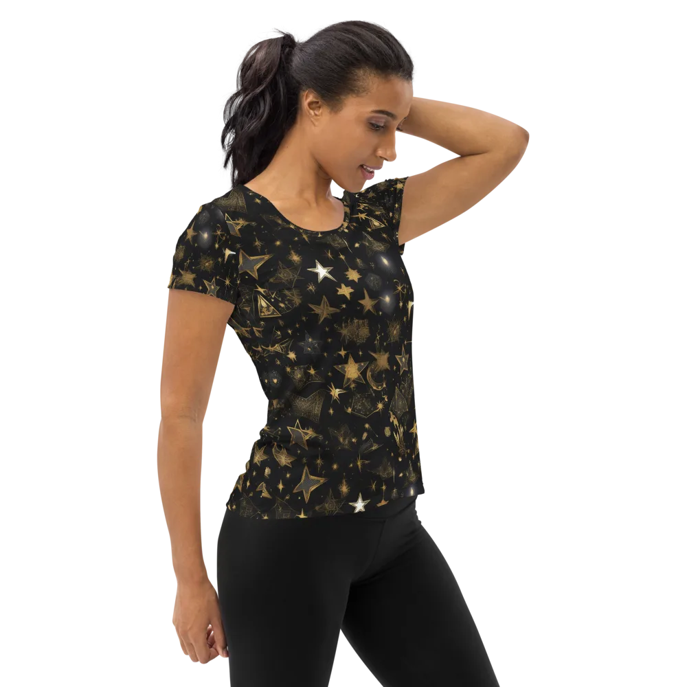Gilded Stardust on Women's Athletic T-Shirt — Right