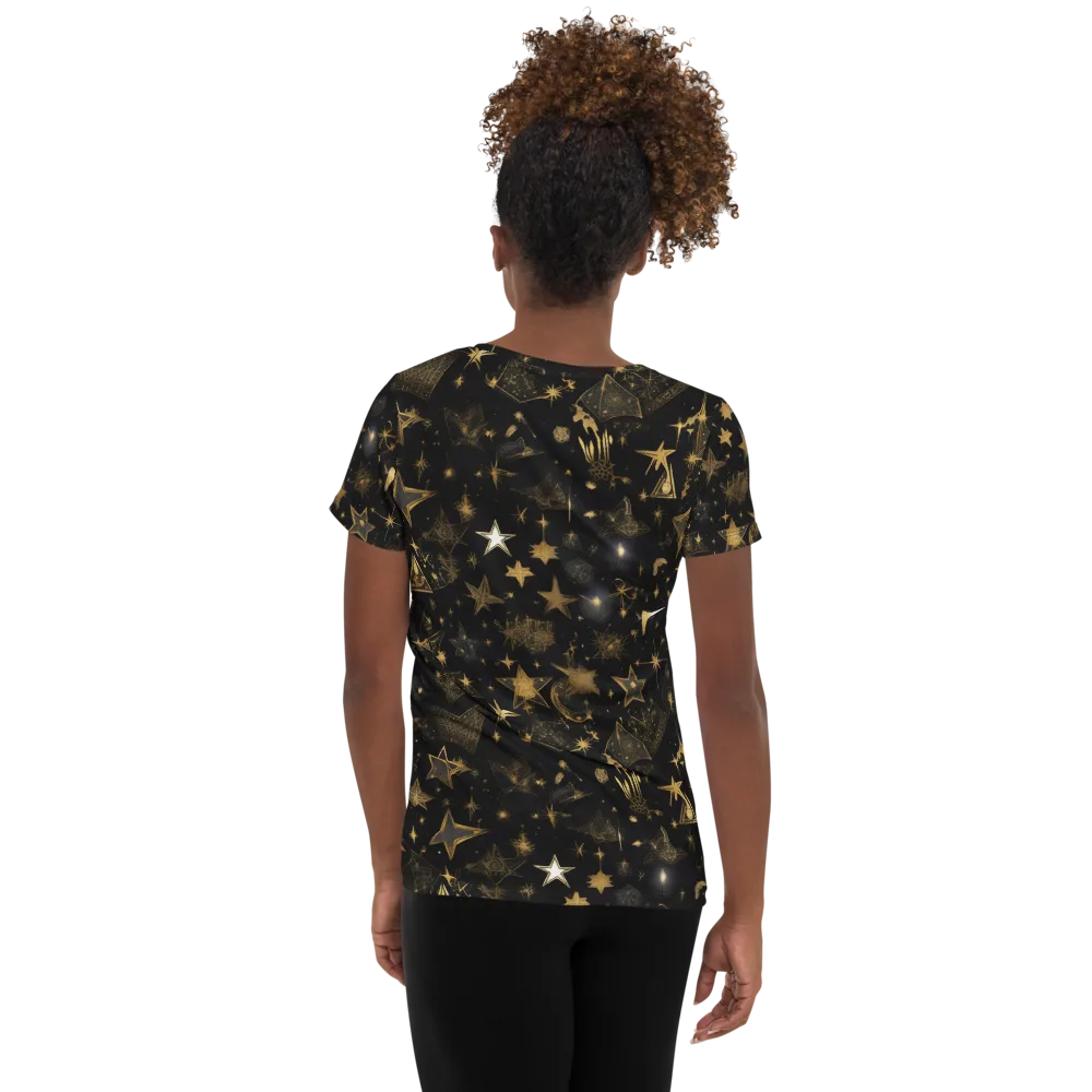 Gilded Stardust on Women's Athletic T-Shirt — Back