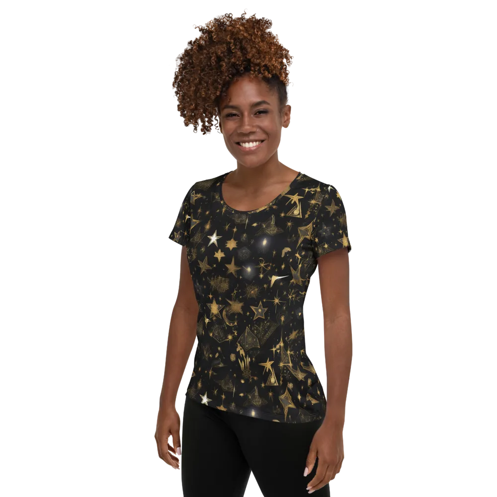 Gilded Stardust on Women's Athletic T-Shirt — Left