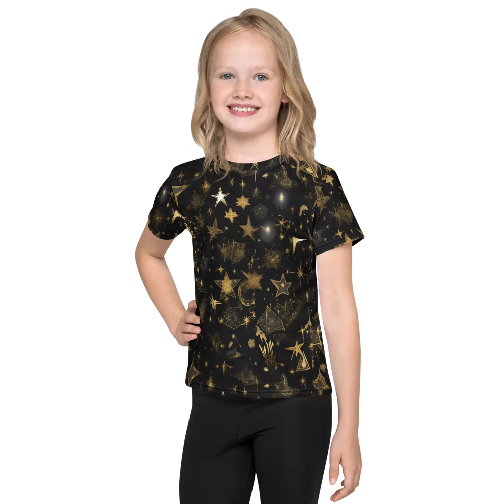 Gilded Stardust on Kids Crew Neck T-Shirt — Front