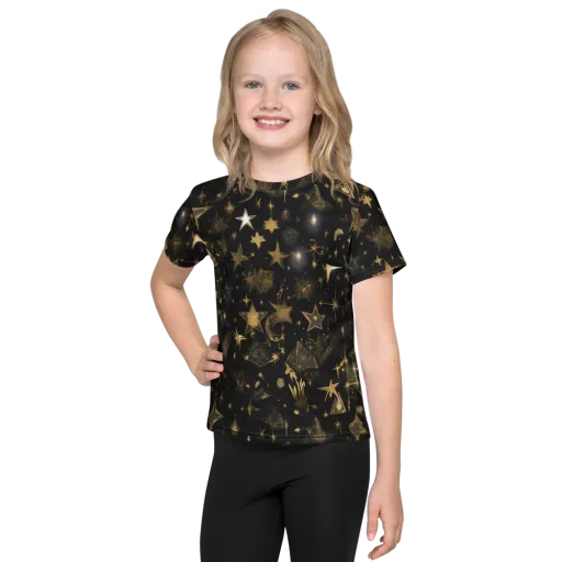 Gilded Stardust on a Kids Crew Neck T-Shirt