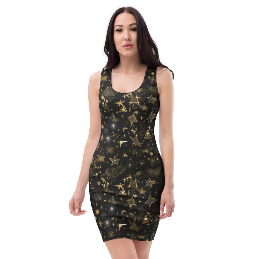 Gilded Stardust on Bodycon Dress — Front