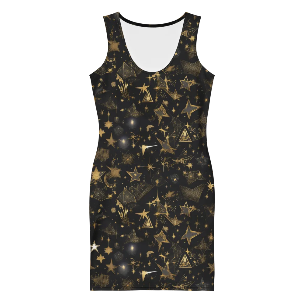 Gilded Stardust on Bodycon Dress — Front