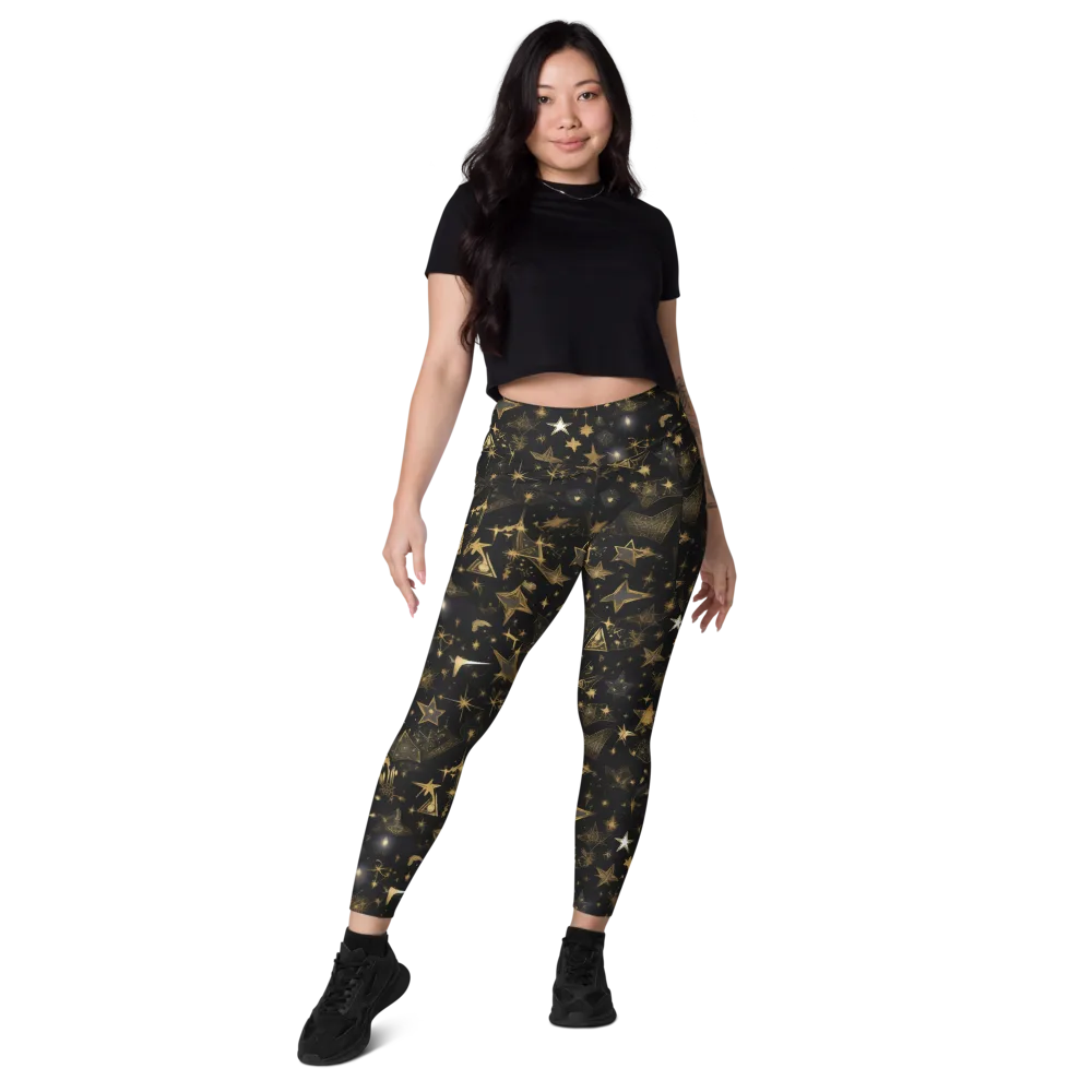 Gilded Stardust on Leggings with Pockets — Front