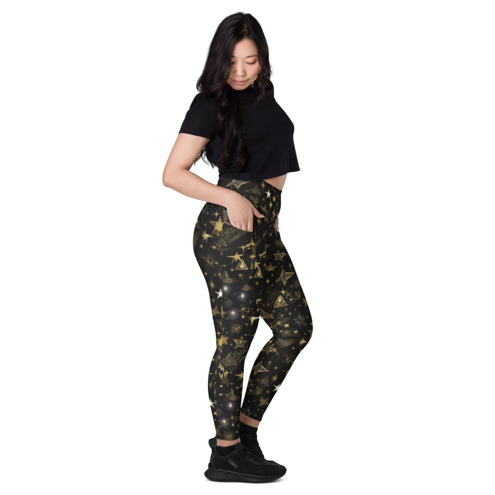 Gilded Stardust on Leggings with Pockets — Right