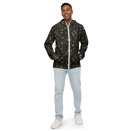 Gilded Stardust on a Men's Windbreaker