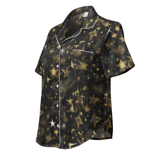 Gilded Stardust on a Women's Short Sleeve Pajama Top