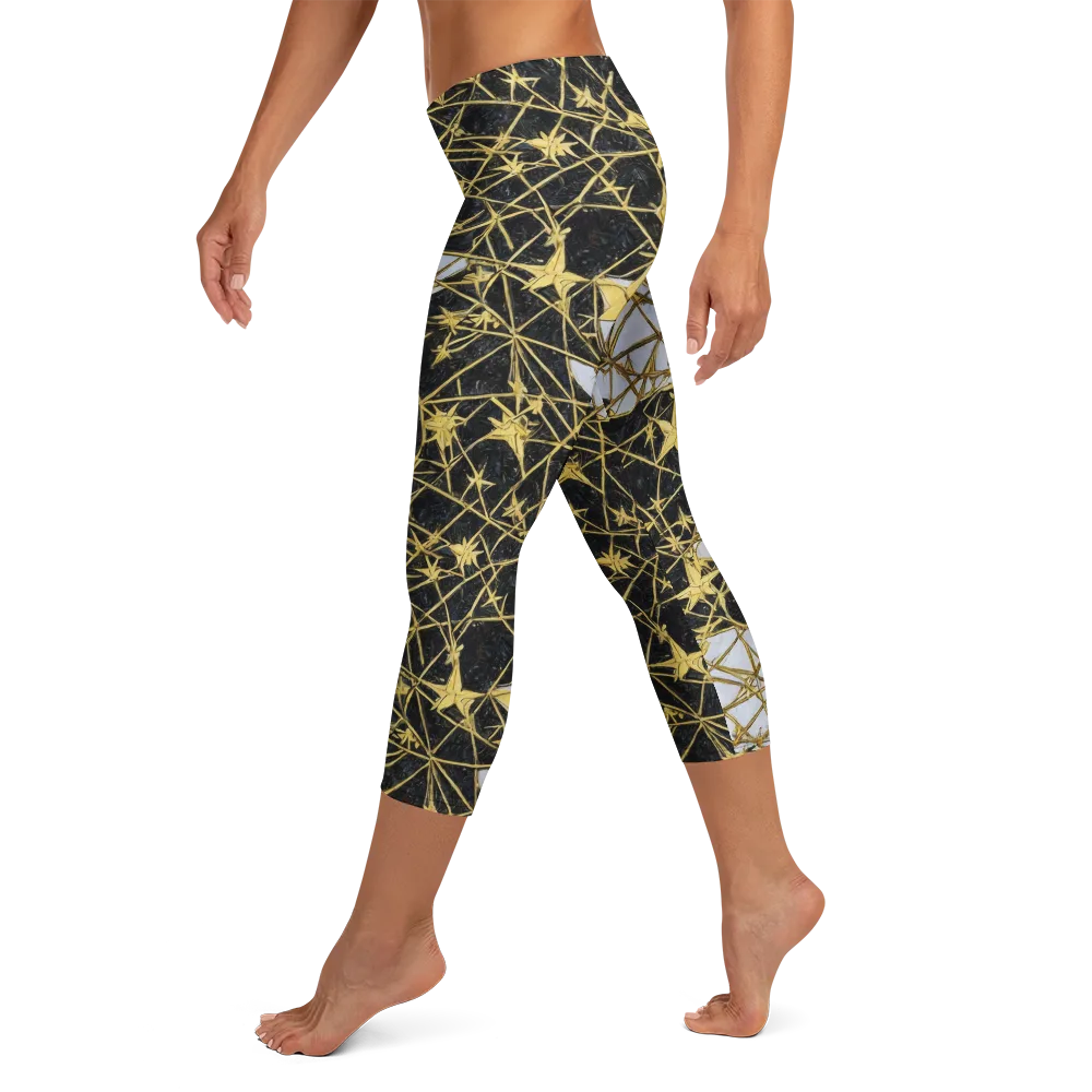 Gilded Thorn on Capri Leggings — Left