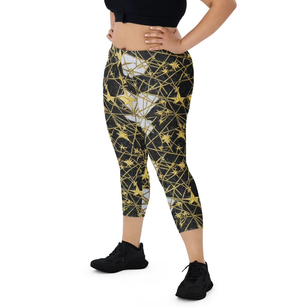 Gilded Thorn on Capri Leggings — Front