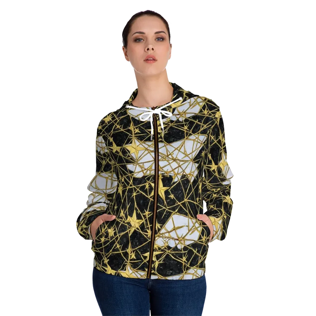 Gilded Thorn on Women's Full-Zip Hoodie — Front On Person