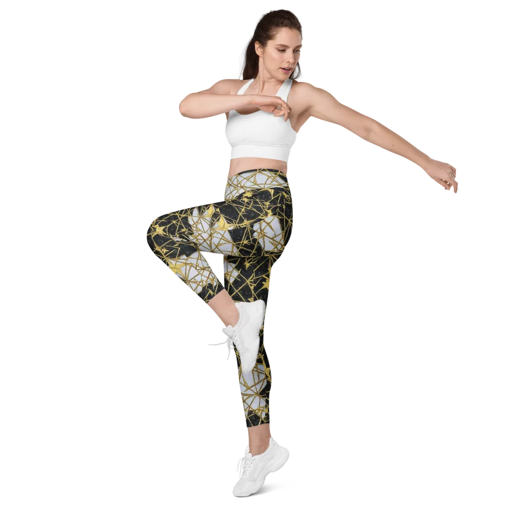 Gilded Thorn on Leggings with Pockets — Left Front