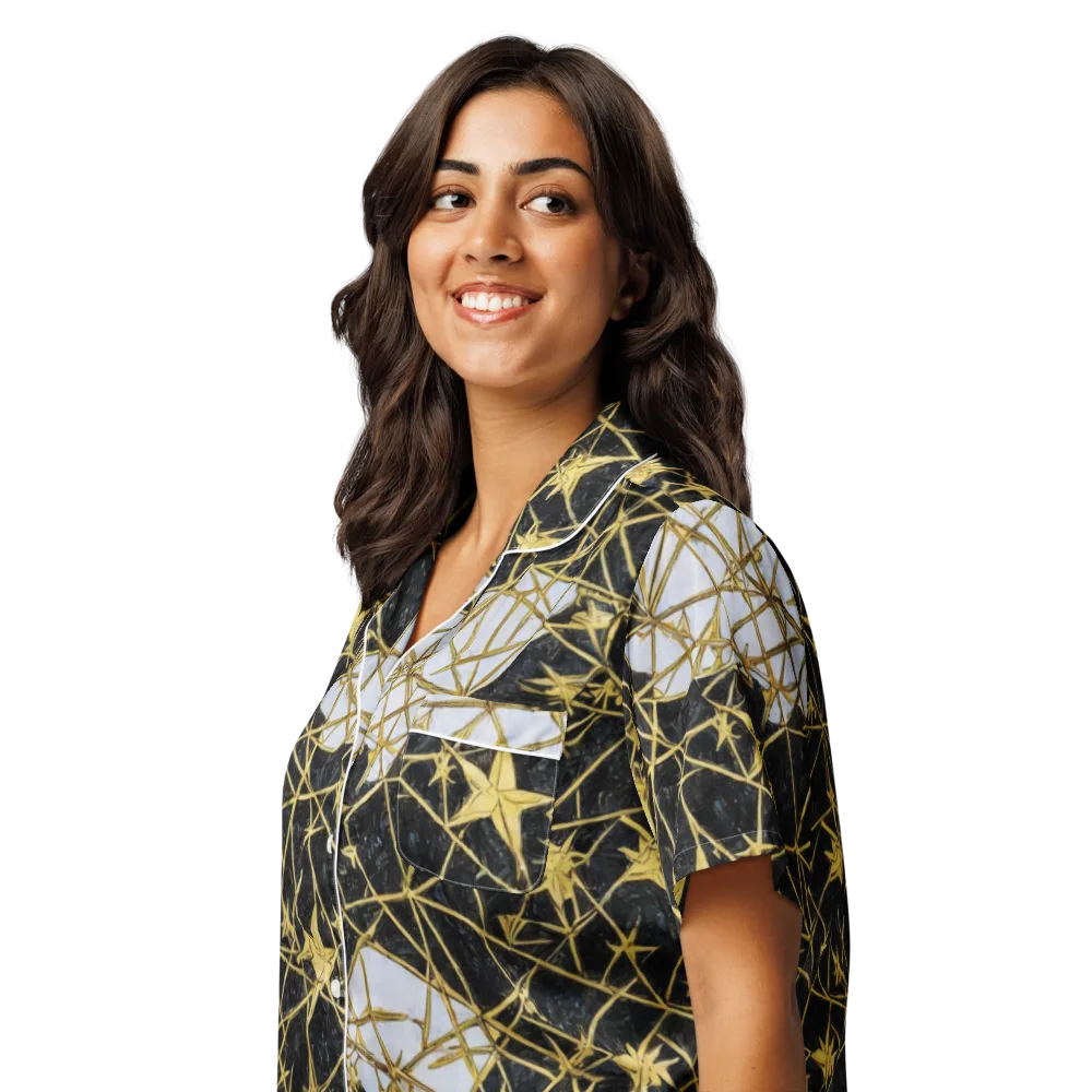 Gilded Thorn on Women's Short Sleeve Pajama Top — Left Front